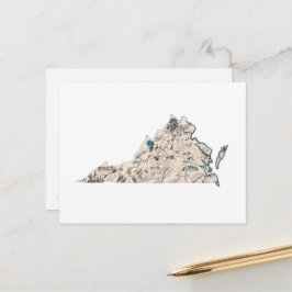 Virginia Afbeelding Map Antiek State Chart Briefkaart