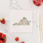 Virginia  Afbeelding Map Antiek State Chart Servetten (Insitu)