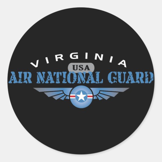 Virginia Air National Guard Ronde Sticker (Voorkant)