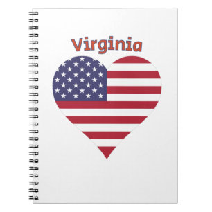 Virginia American Flag Heart Notitieboek
