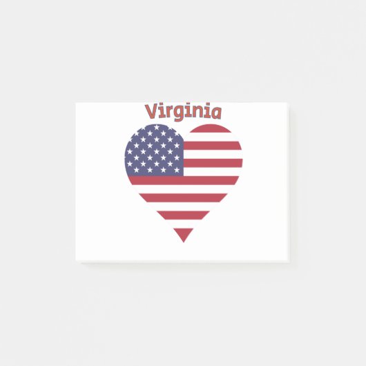 Virginia American Flag Heart Post-it® Notes (Voorkant)