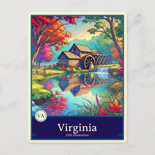 Virginia | Anime Style Cel Shaded Briefkaart (Voorkant)