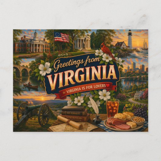 Virginia ansichtkaart briefkaart (Voorkant)
