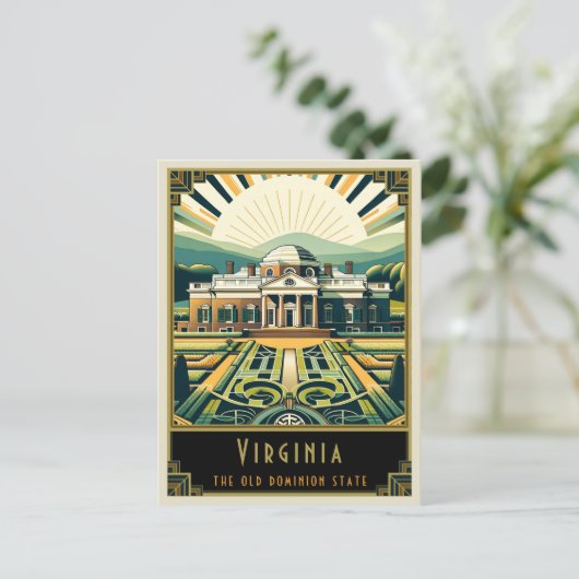 Virginia | Art. Deco Briefkaart (Staand voorkant)