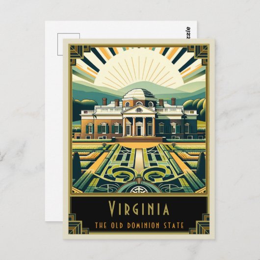 Virginia | Art. Deco Briefkaart (Voorkant / Achterkant)