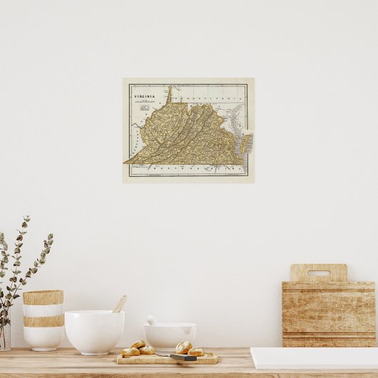 Virginia Atlas Map Poster (Keuken)