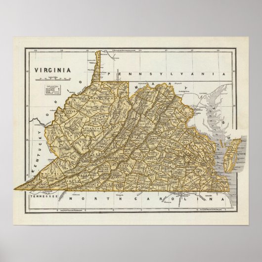 Virginia Atlas Map Poster (Voorkant)