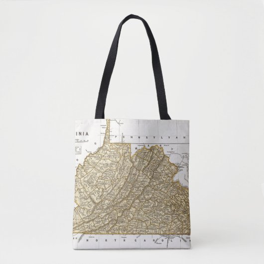 Virginia Atlas Map Tote Bag (Voorkant)