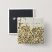 Virginia Atlas Map Vierkante Button 5,1 Cm (Voorkant /achterkant)