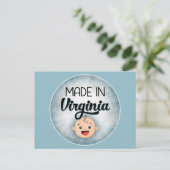 Virginia Baby Funny Blue New Boy Briefkaart (Staand voorkant)