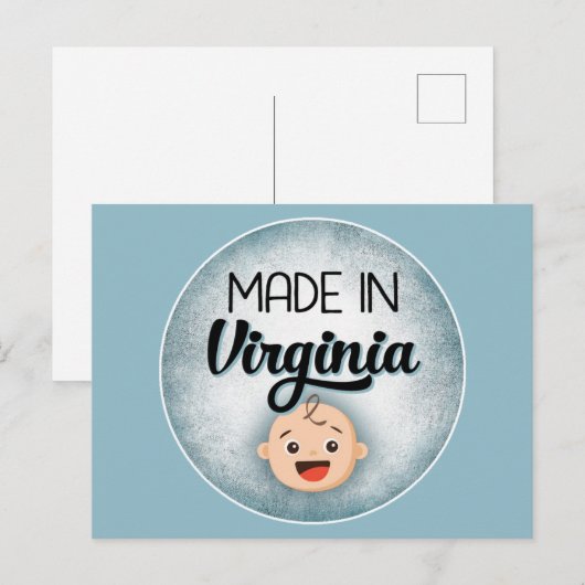 Virginia Baby Funny Blue New Boy Briefkaart (Voorkant / Achterkant)