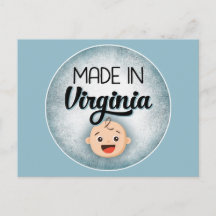 Virginia Baby Funny Blue New Boy Briefkaart