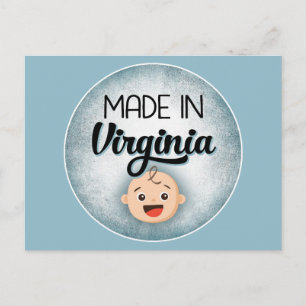 Virginia Baby Funny Blue New Boy Briefkaart
