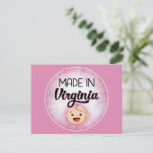 Virginia Baby Funny Pink New Girl Briefkaart (Staand voorkant)