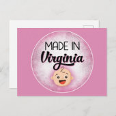 Virginia Baby Funny Pink New Girl Briefkaart (Voorkant / Achterkant)