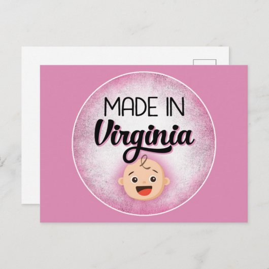 Virginia Baby Funny Pink New Girl Briefkaart (Voorkant / Achterkant)