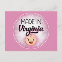 Virginia Baby Funny Pink New Girl Briefkaart