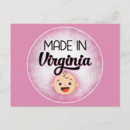 Virginia Baby Funny Pink New Girl Briefkaart