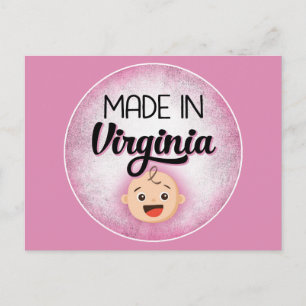 Virginia Baby Funny Pink New Girl Briefkaart