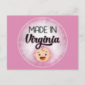 Virginia Baby Funny Pink New Girl Briefkaart (Voorkant)