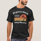 Virginia Beach 2023 Trip Making Memories Retro Sun T-shirt (Voorkant)