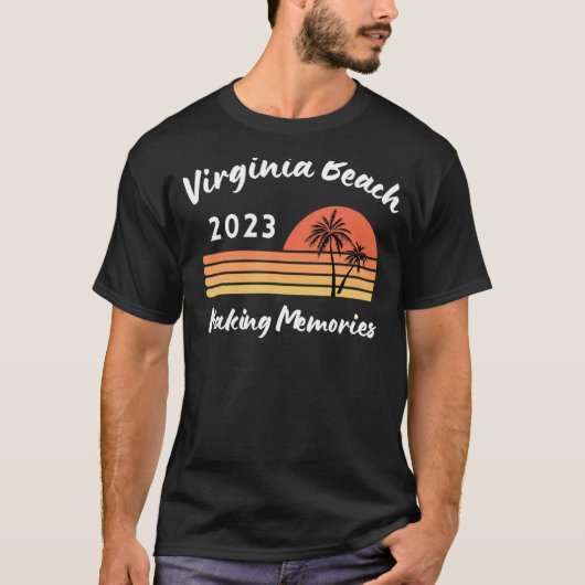 Virginia Beach 2023 Trip Making Memories Retro Sun T-shirt (Voorkant)