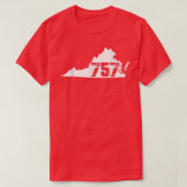 Virginia Beach 757 Area Code T-Shirt (Design voorkant)
