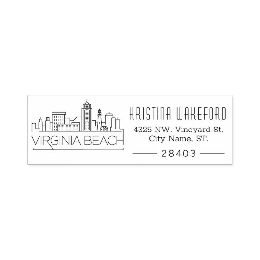 Virginia Beach | Aangepast zelfinkend stempel voor (Design)