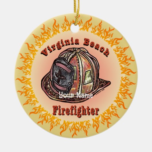 Virginia Beach brandweerman ornament (Voorkant)