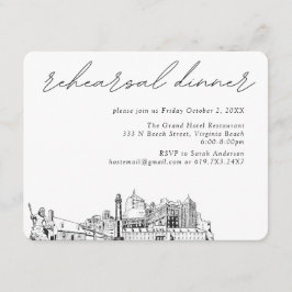 Virginia Beach Bruiloft Elegant repetitie diner Informatiekaartje