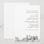 Virginia Beach Bruiloft Elegante Skyline uitnodigi Kaart (Voorkant / Achterkant)