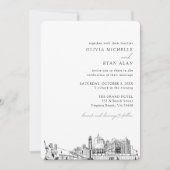 Virginia Beach Bruiloft Elegante Skyline uitnodigi Kaart (Voorkant)