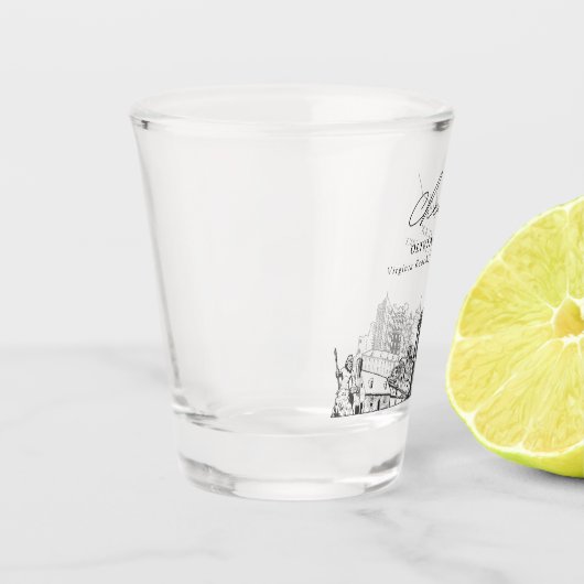 Virginia Beach bruiloft gunst gepersonaliseerde pr Shot Glas (Links)