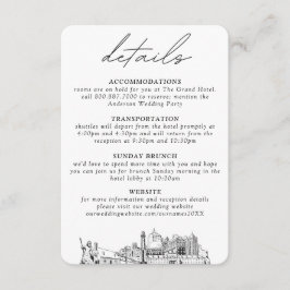 Virginia Beach bruiloft kleine verticale details Informatiekaartje