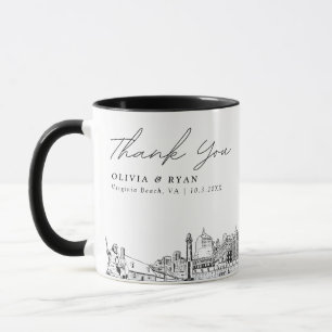 Virginia Beach Bruiloft Minimale aangepaste koffie Mok