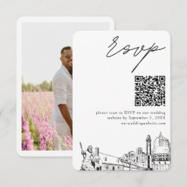 Virginia Beach Bruiloft RSVP QR Code Small Informatiekaartje