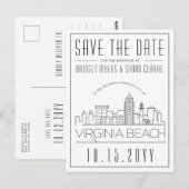 Virginia Beach bruiloft | Skyline De datum opslaan Briefkaart (Voorkant / Achterkant)