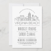 Virginia Beach bruiloft | Skyline uitnodiging (Voorkant)