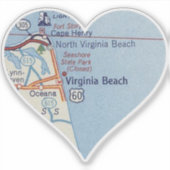 Virginia Beach Classic Map Sticker (Voorkant)