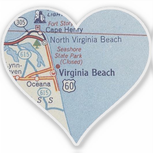 Virginia Beach Classic Map Sticker (Voorkant)