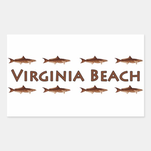 Virginia Beach Cobia Zoutwater Gevist Logo Rechthoekige Sticker (Voorkant)