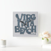 Virginia Beach Denim Letter Vierkante Klok (Huis)