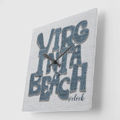 Virginia Beach Denim Letter Vierkante Klok (Hoek)