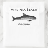 Virginia Beach (dolfijn logo) Rechthoekige Sticker (Tas)