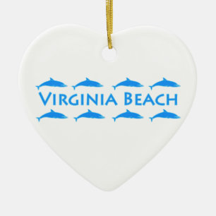 Virginia Beach Dolphins Logo Keramisch Ornament