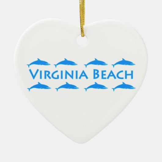Virginia Beach Dolphins Logo Keramisch Ornament (Voorkant)