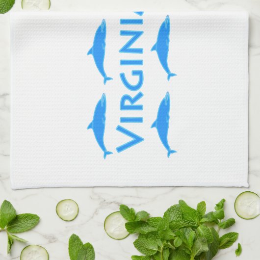 Virginia Beach Dolphins Logo Theedoek (Gevouwen)