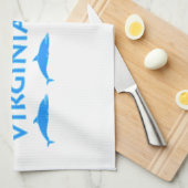 Virginia Beach Dolphins Logo Theedoek (Quarter Fold)