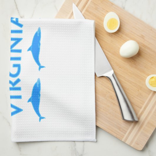 Virginia Beach Dolphins Logo Theedoek (Quarter Fold)