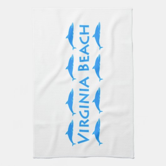 Virginia Beach Dolphins Logo Theedoek (Verticaal)